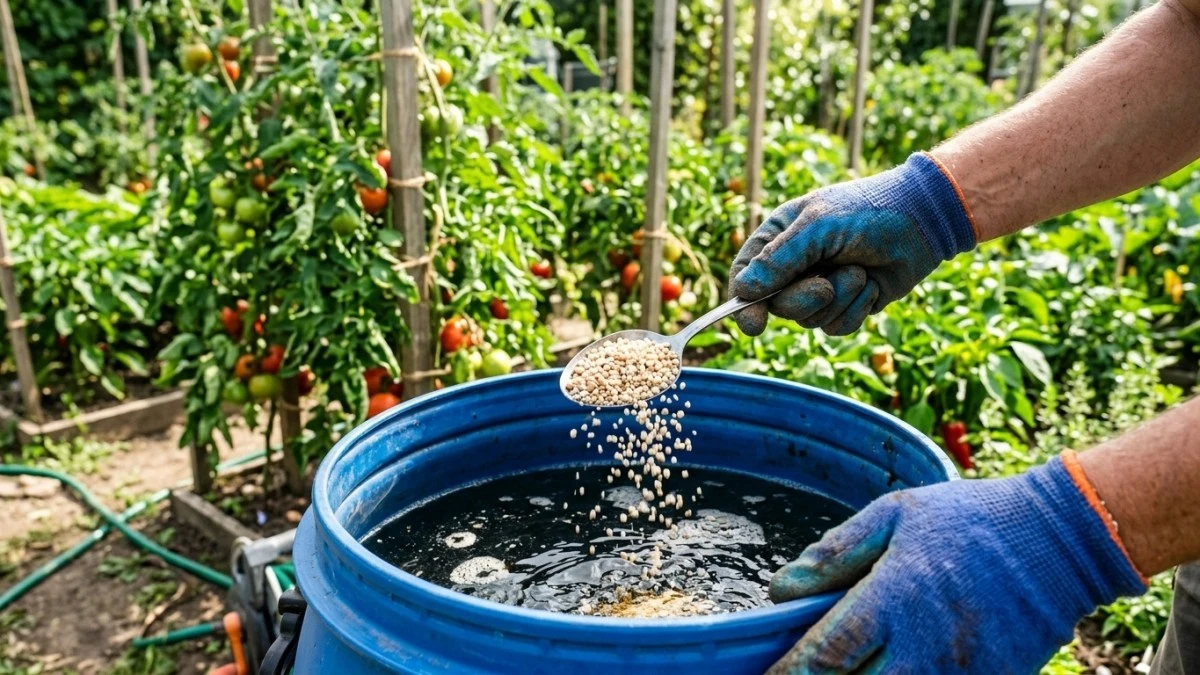 Por qué los expertos en jardinería añaden 15 cucharadas de este fertilizante a su barril de riego en junio