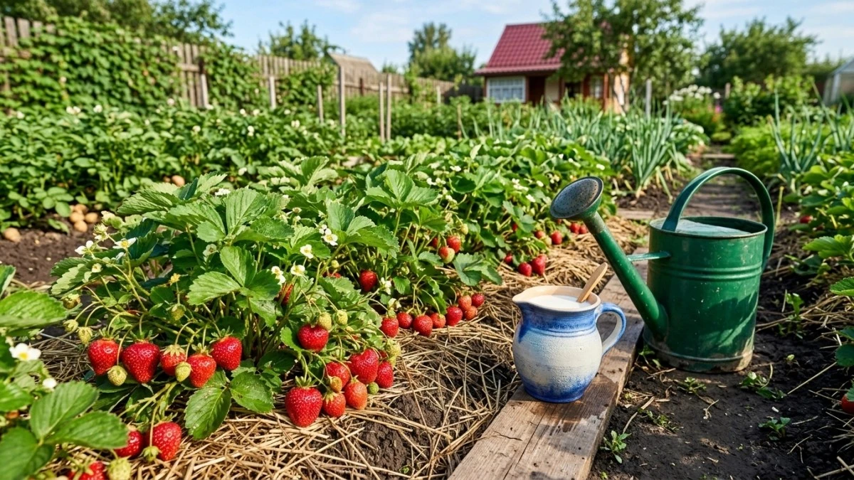 Por qué los agricultores expertos rocían leche sobre sus fresas