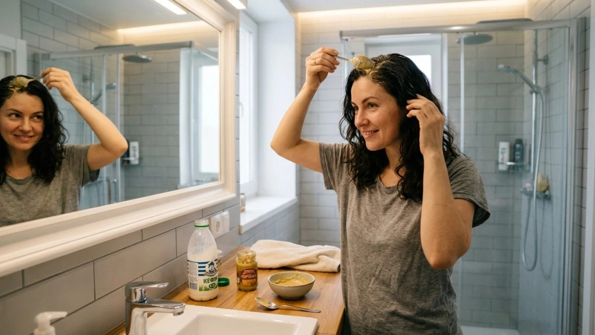 La razón por la que mezclo kéfir con mostaza para retrasar mis canas después de los 40