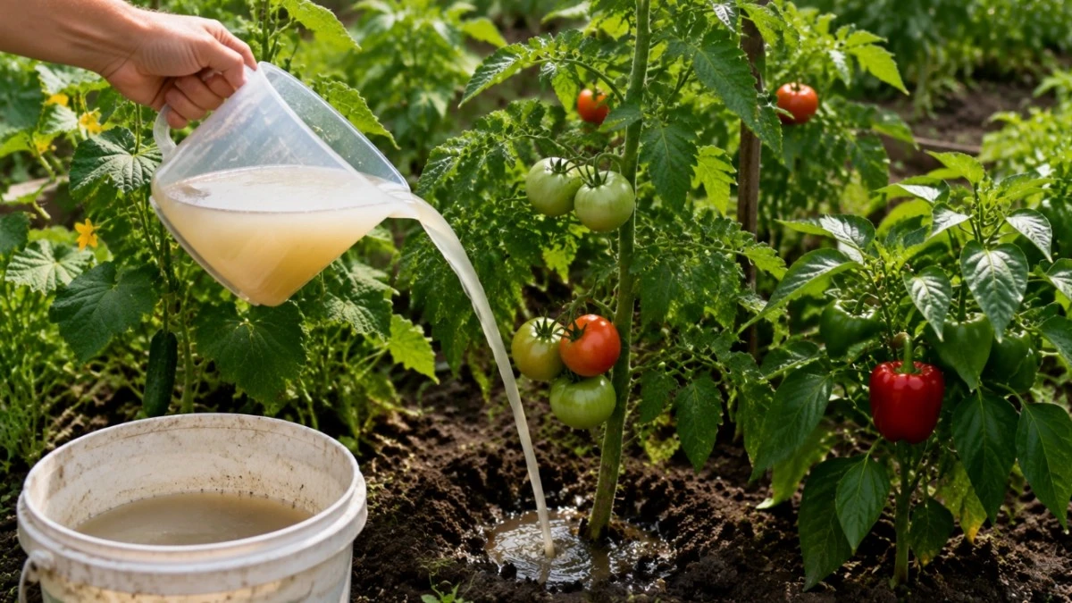Por qué los expertos en huertos vierten un litro de esta mezcla en sus plantas